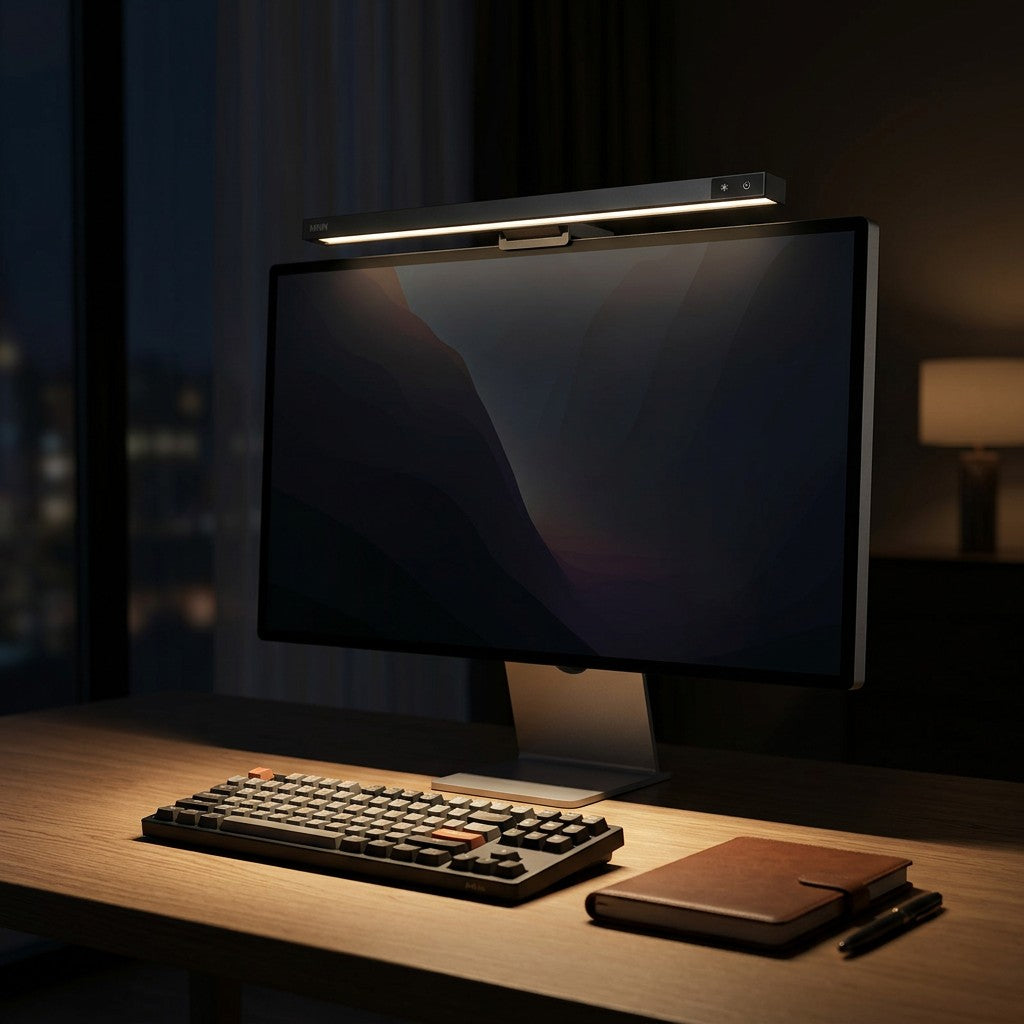 Halo iluminando el teclado de noche