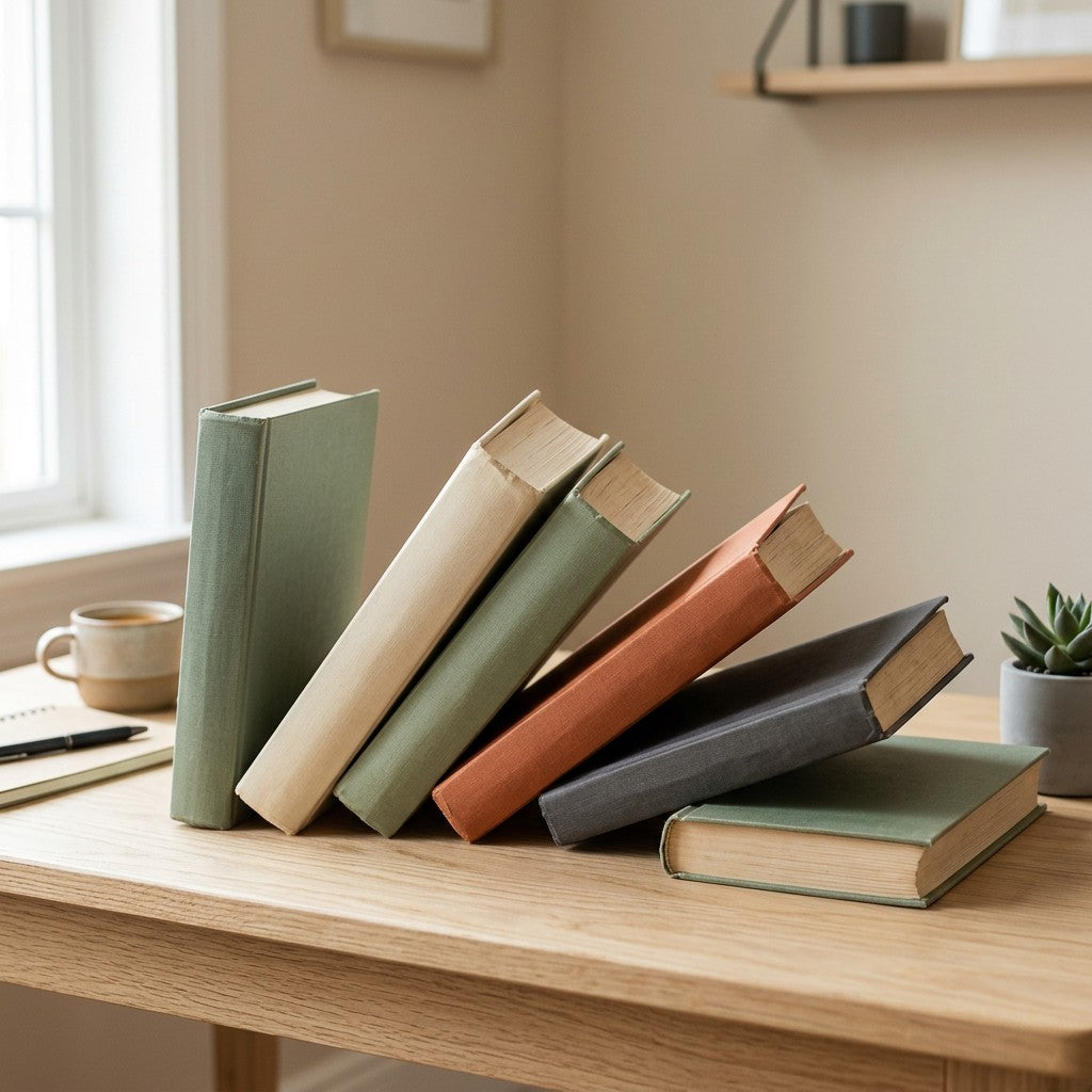 Antes de Lomo: libros caídos y desordenados